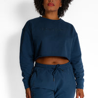 Ocean Blue Cropped Sweater